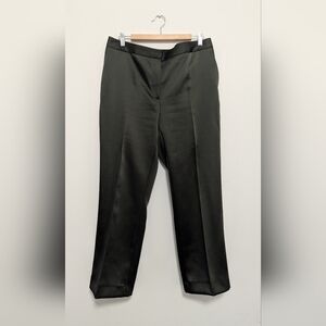 Zara Olive Green Straight Leg Satin Leg Pants. Size XL